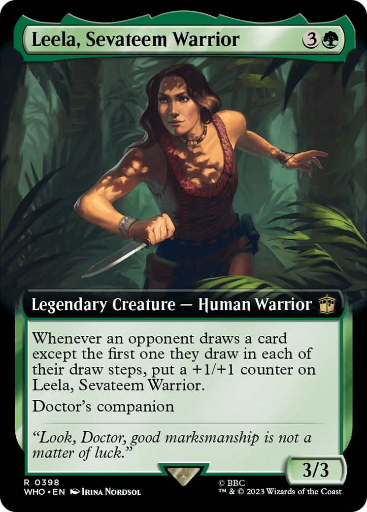 Leela, Sevateem Warrior (Extended Art) [Doctor Who] MTG Single Magic: The Gathering    | Red Claw Gaming