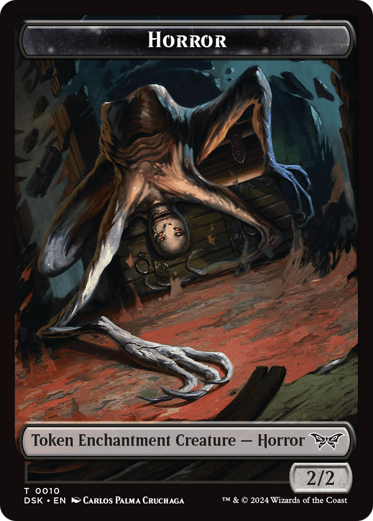 Horror // Glimmer Double-Sided Token [Duskmourn: House of Horror Tokens] MTG Single Magic: The Gathering | Red Claw Gaming