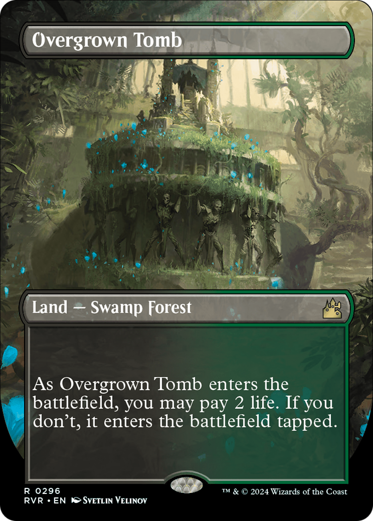 Overgrown Tomb (Borderless) [Ravnica Remastered] MTG Single Magic: The Gathering | Red Claw Gaming