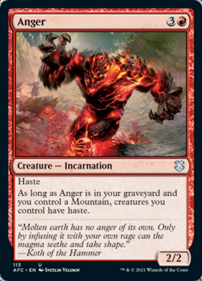 Anger [Dungeons & Dragons: Adventures in the Forgotten Realms Commander] MTG Single Magic: The Gathering | Red Claw Gaming