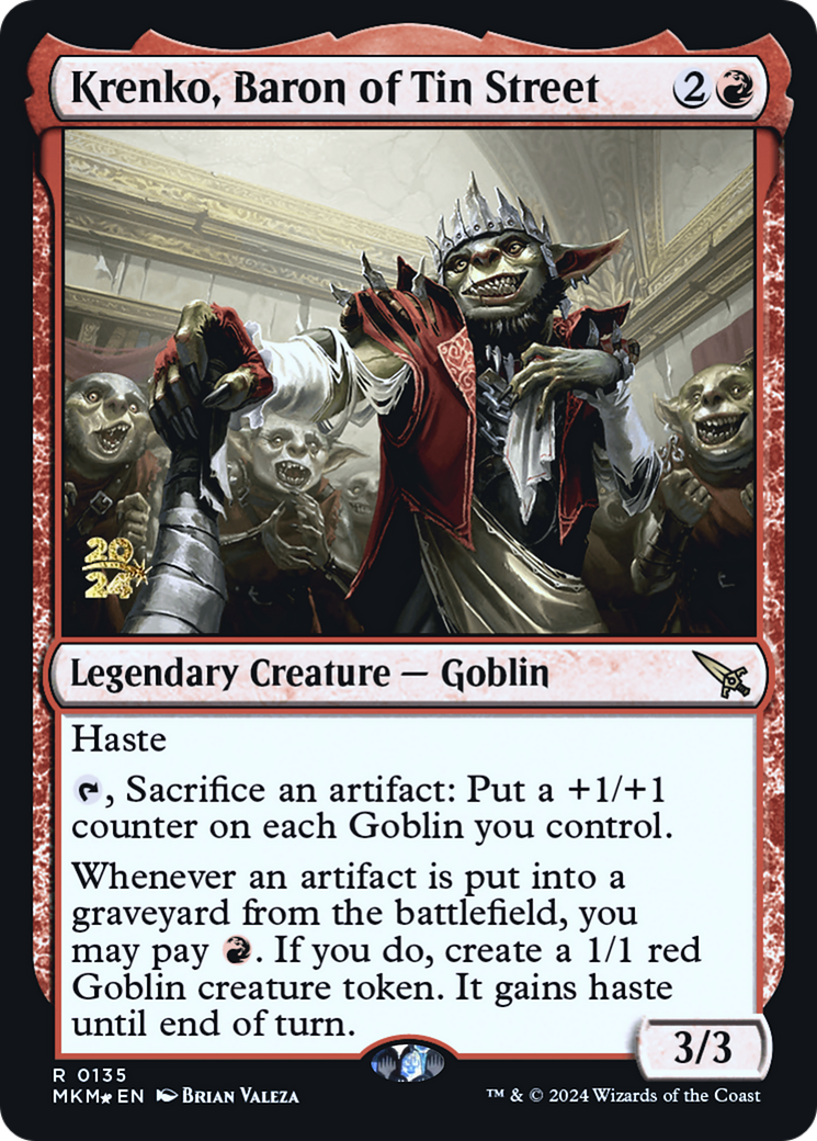 Krenko, Baron of Tin Street [Murders at Karlov Manor Prerelease Promos] MTG Single Magic: The Gathering | Red Claw Gaming