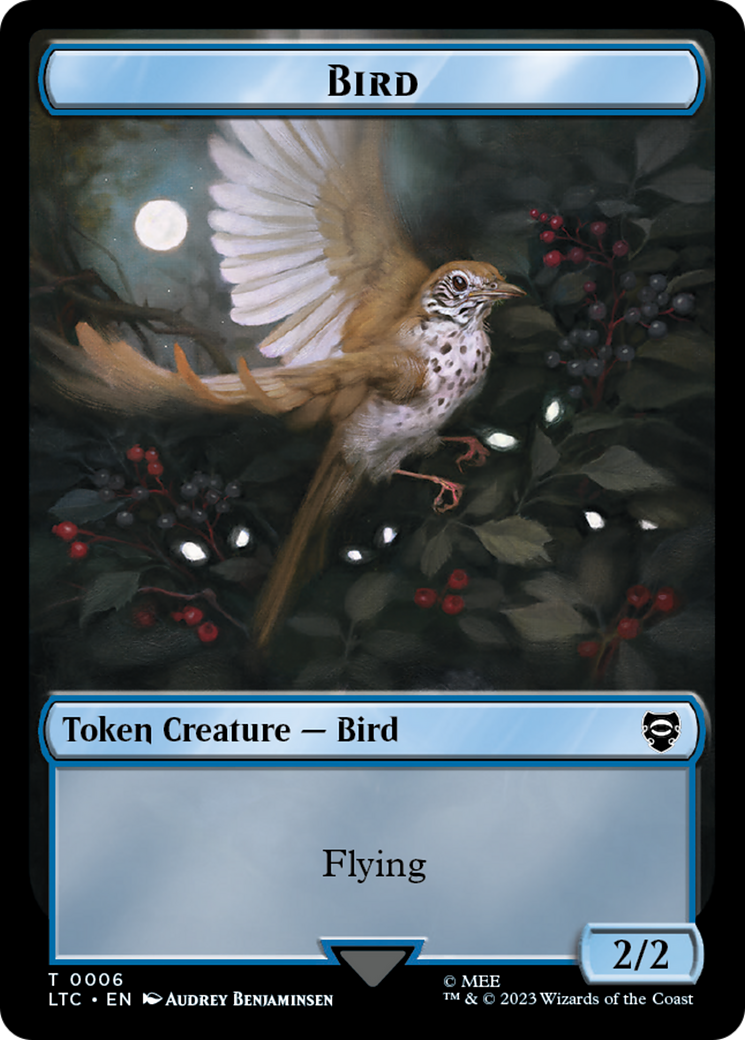 Elf Warrior // Bird Double Sided Token [The Lord of the Rings: Tales of Middle-Earth Commander Tokens] MTG Single Magic: The Gathering | Red Claw Gaming