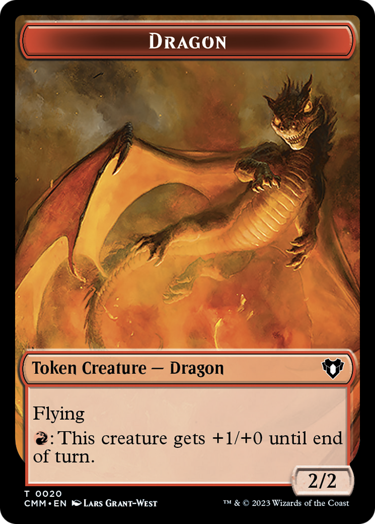 Treasure // Dragon (0020) Double-Sided Token [Commander Masters Tokens] MTG Single Magic: The Gathering    | Red Claw Gaming