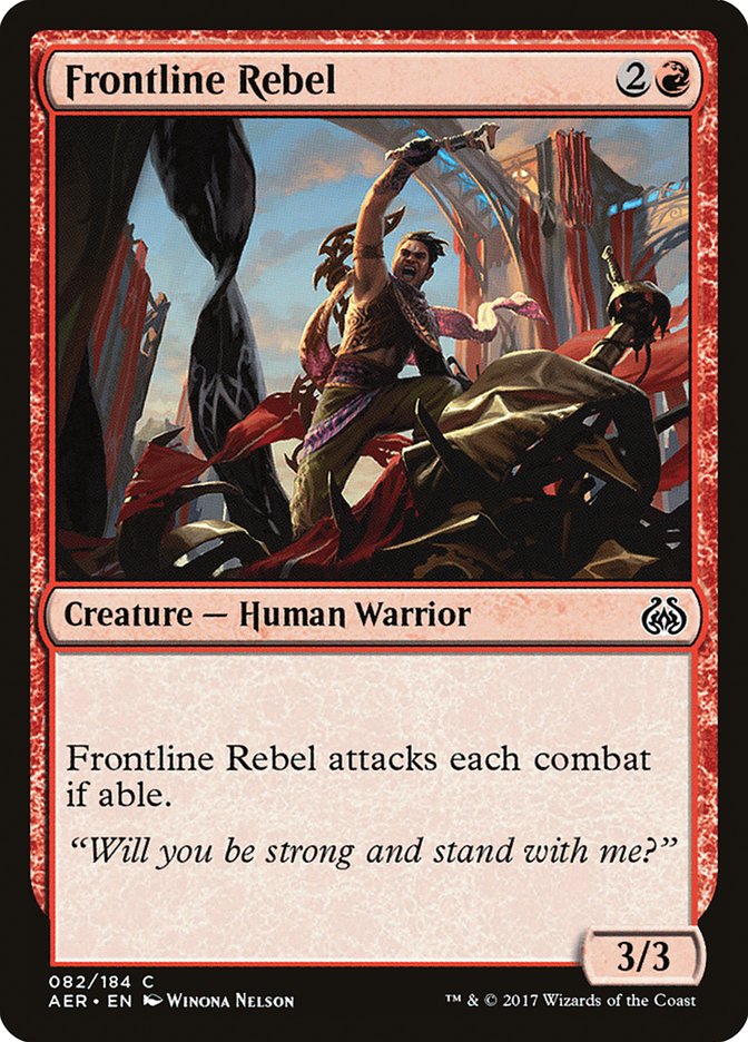 Frontline Rebel [Aether Revolt] MTG Single Magic: The Gathering | Red Claw Gaming