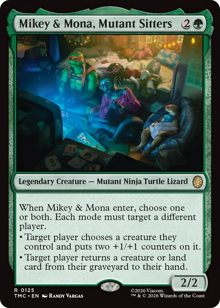 Mikey & Mona, Mutant Sitters [Teenage Mutant Ninja Turtles Commander] MTG Single Magic: The Gathering | Red Claw Gaming