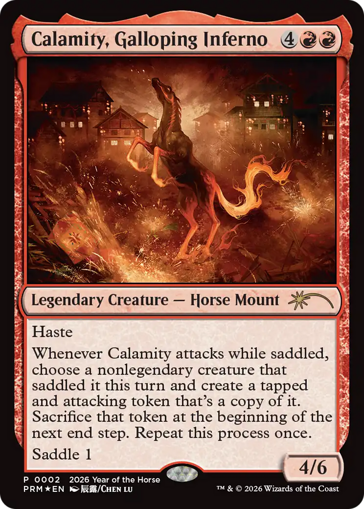 Calamity, Galloping Inferno (Year of the Horse 2026) [Standard Showdown Promos] MTG Single Magic: The Gathering | Red Claw Gaming