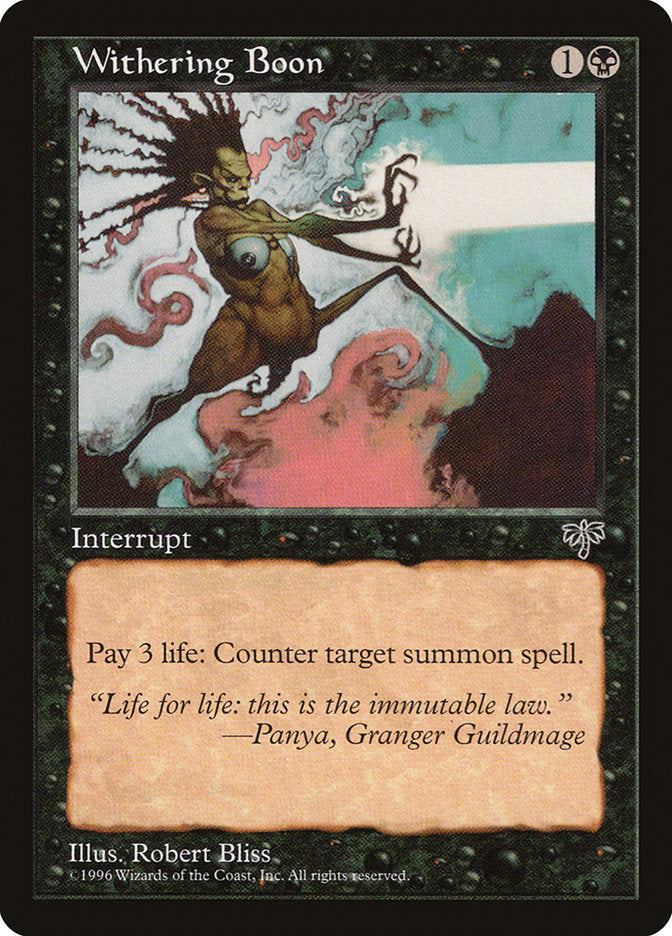 Withering Boon [Mirage] MTG Single Magic: The Gathering | Red Claw Gaming