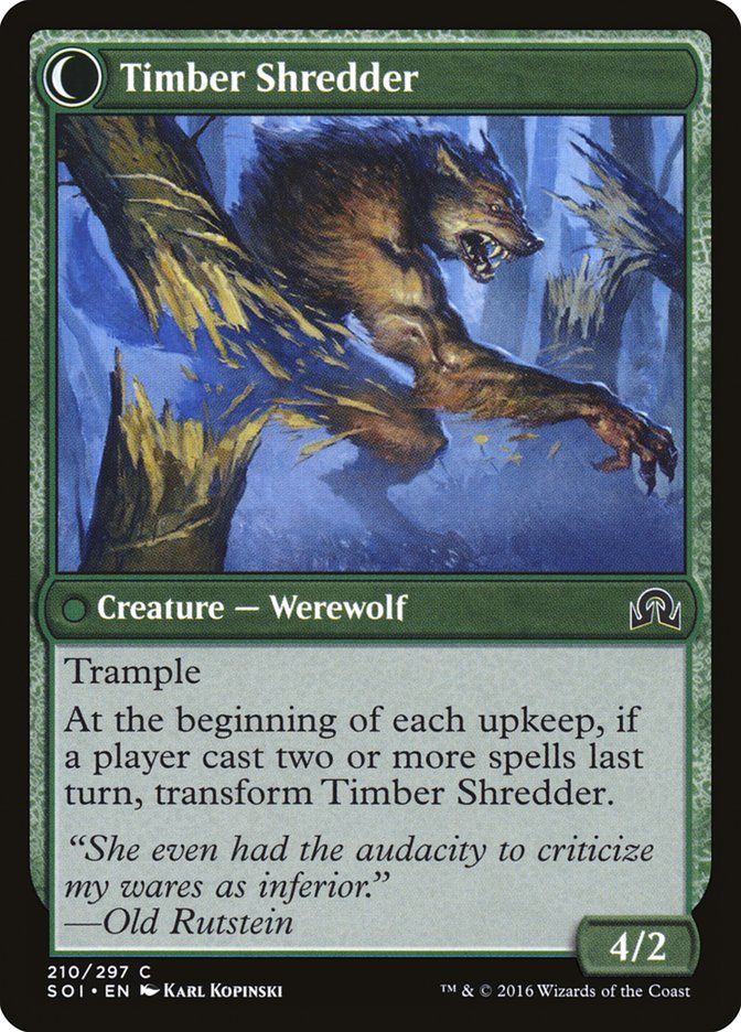 Hinterland Logger // Timber Shredder [Shadows over Innistrad] MTG Single Magic: The Gathering | Red Claw Gaming