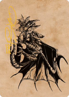 Ancient Copper Dragon Art Card (52) (Gold-Stamped Signature) [Commander Legends: Battle for Baldur's Gate Art Series] MTG Single Magic: The Gathering | Red Claw Gaming