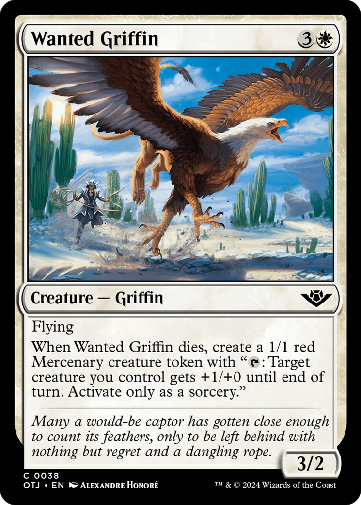 Wanted Griffin [Outlaws of Thunder Junction] MTG Single Magic: The Gathering | Red Claw Gaming