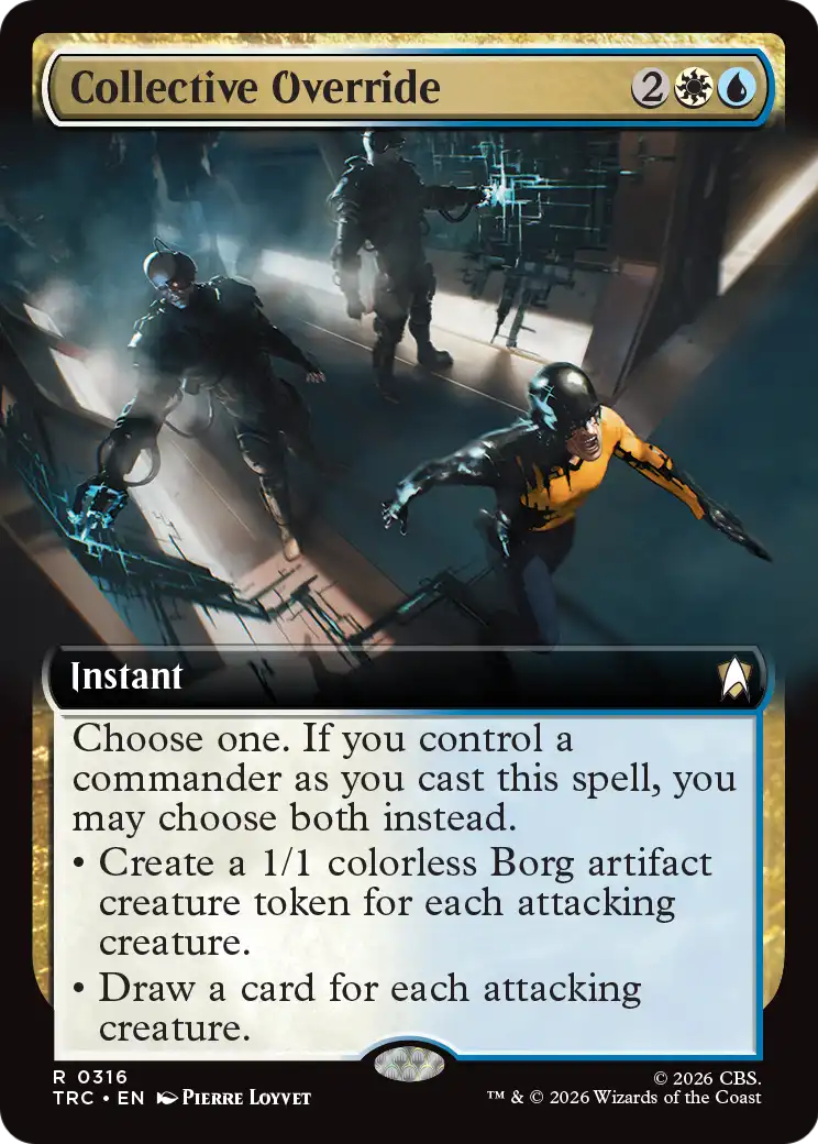 Collective Override (Extended Art) [Star Trek Commander] MTG Single Magic: The Gathering | Red Claw Gaming
