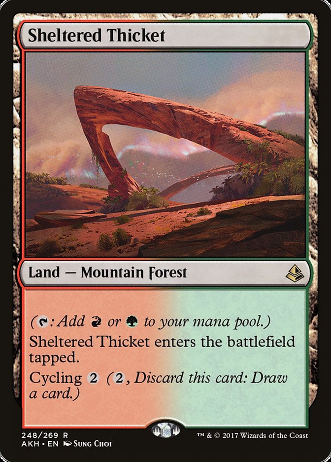 Sheltered Thicket [Amonkhet] MTG Single Magic: The Gathering | Red Claw Gaming