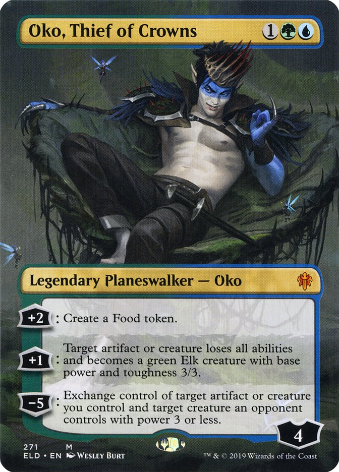 Oko, Thief of Crowns (Borderless) [Throne of Eldraine] MTG Single Magic: The Gathering | Red Claw Gaming