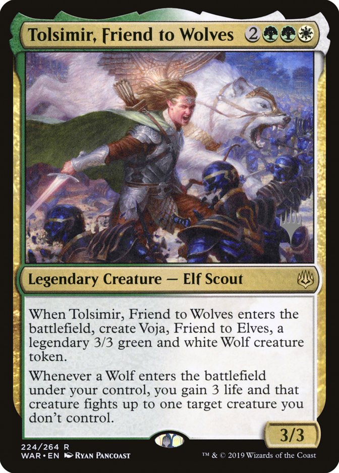 Tolsimir, Friend to Wolves (Promo Pack) [War of the Spark Promos] MTG Single Magic: The Gathering | Red Claw Gaming