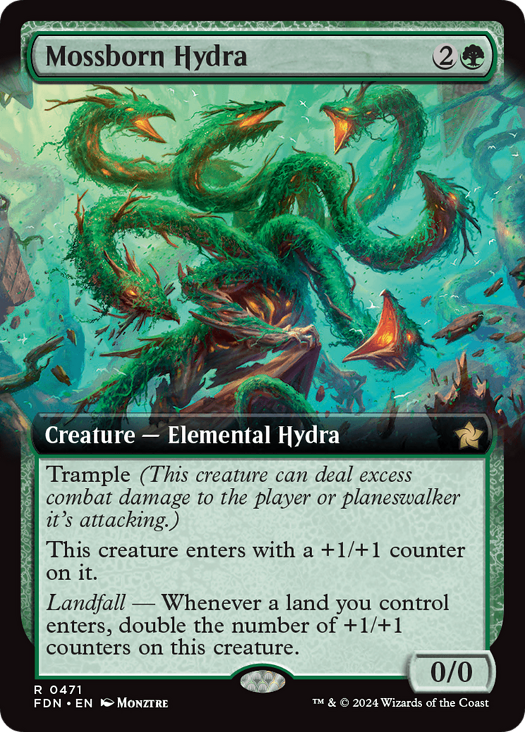 Mossborn Hydra (Extended Art) [Foundations] MTG Single Magic: The Gathering | Red Claw Gaming