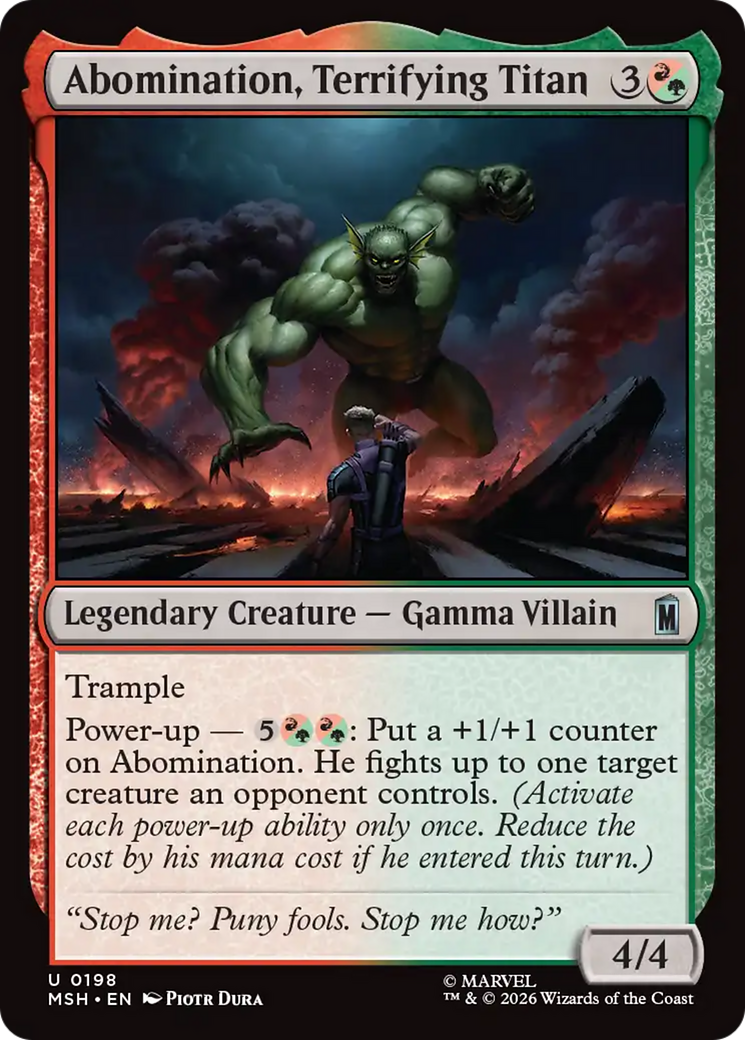 Abomination, Terrifying Titan [Marvel Super Heroes] MTG Single Magic: The Gathering | Red Claw Gaming