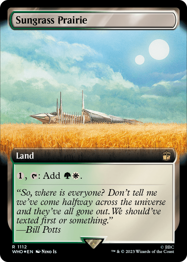 Sungrass Prairie (Extended Art) (Surge Foil) [Doctor Who] MTG Single Magic: The Gathering | Red Claw Gaming