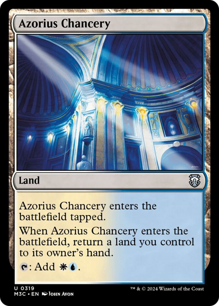 Azorius Chancery (Ripple Foil) [Modern Horizons 3 Commander] MTG Single Magic: The Gathering | Red Claw Gaming