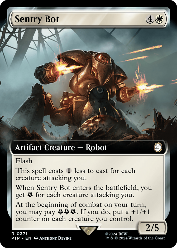 Sentry Bot (Extended Art) [Fallout] MTG Single Magic: The Gathering    | Red Claw Gaming