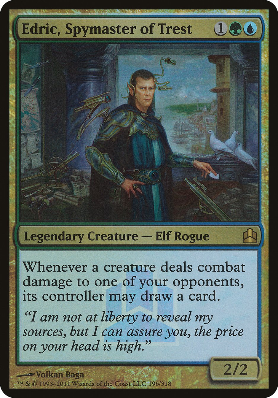 Edric, Spymaster of Trest (Launch) (Oversized) [Commander 2011 Oversized] MTG Single Magic: The Gathering | Red Claw Gaming
