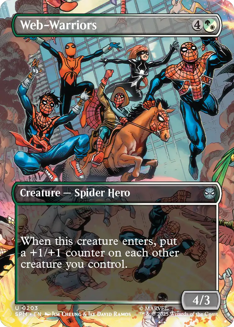 Web-Warriors (Borderless) [Marvel's Spider-Man] MTG Single Magic: The Gathering | Red Claw Gaming