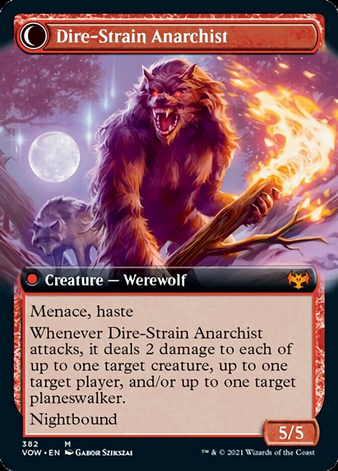 Volatile Arsonist // Dire-Strain Anarchist (Extended Art) [Innistrad: Crimson Vow] MTG Single Magic: The Gathering | Red Claw Gaming
