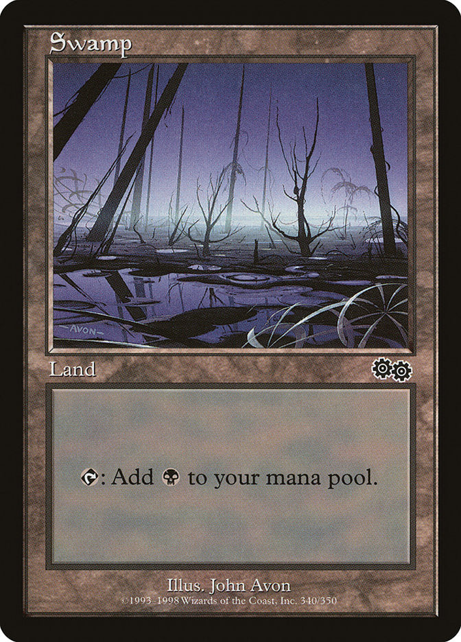 Swamp (340) [Urza's Saga] MTG Single Magic: The Gathering | Red Claw Gaming