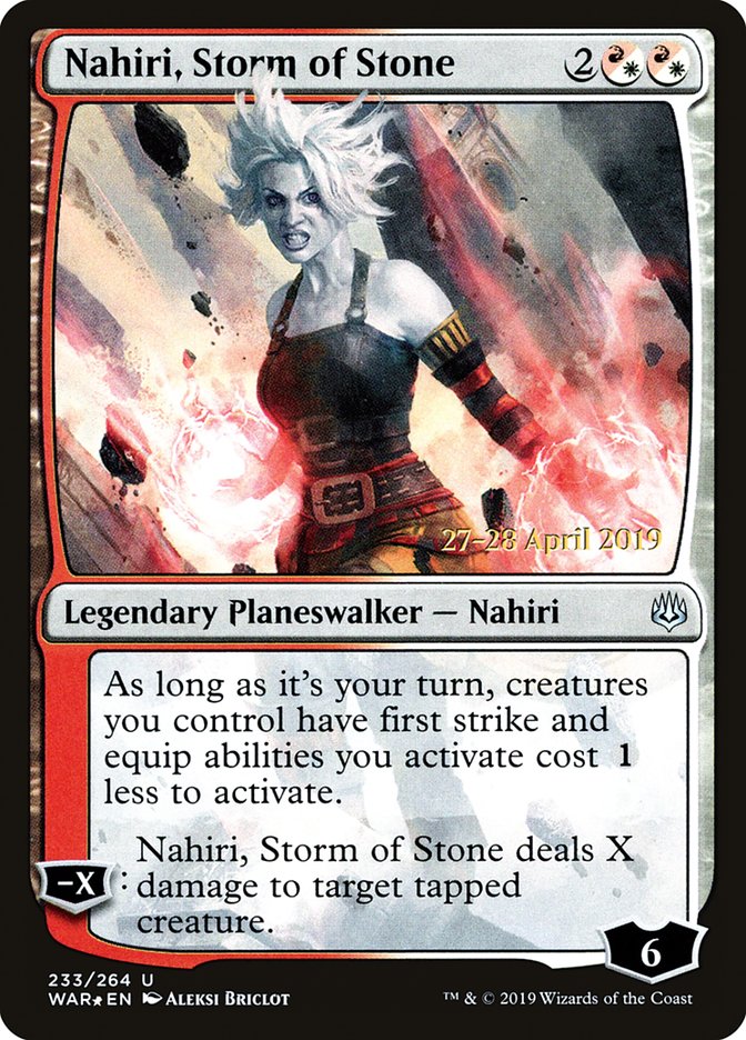 Nahiri, Storm of Stone [War of the Spark Prerelease Promos] MTG Single Magic: The Gathering | Red Claw Gaming