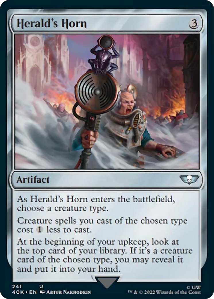 Herald's Horn (Surge Foil) [Warhammer 40,000] MTG Single Magic: The Gathering | Red Claw Gaming