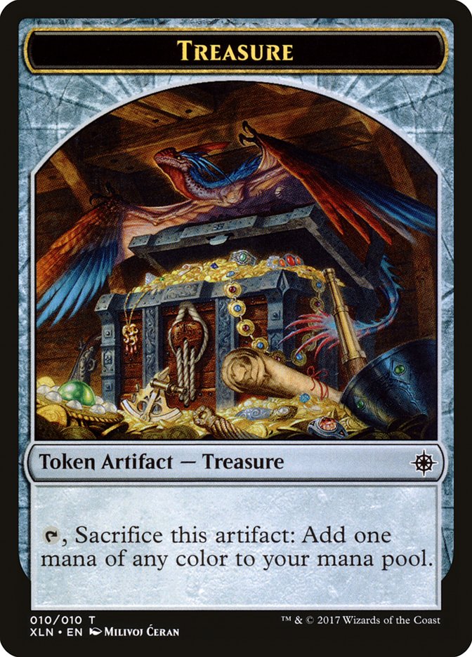 Saproling // Treasure (010) Double-Sided Token [Explorers of Ixalan Tokens] MTG Single Magic: The Gathering | Red Claw Gaming