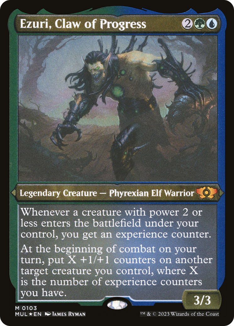 Ezuri, Claw of Progress (Foil Etched) [Multiverse Legends] MTG Single Magic: The Gathering | Red Claw Gaming