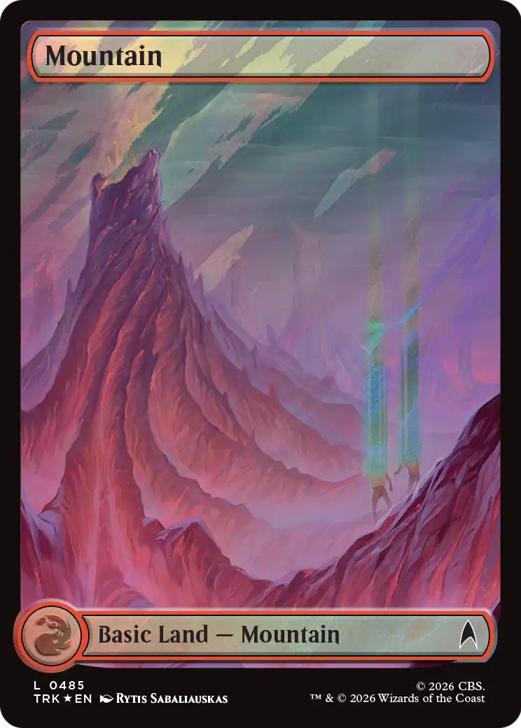 Mountain (0485) (Surge Foil) [Star Trek] MTG Single Magic: The Gathering | Red Claw Gaming