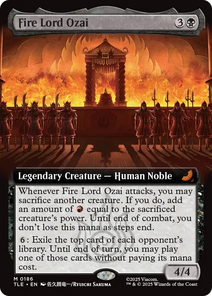 Fire Lord Ozai (Extended Art) [Avatar: The Last Airbender: Eternal-Legal] MTG Single Magic: The Gathering | Red Claw Gaming