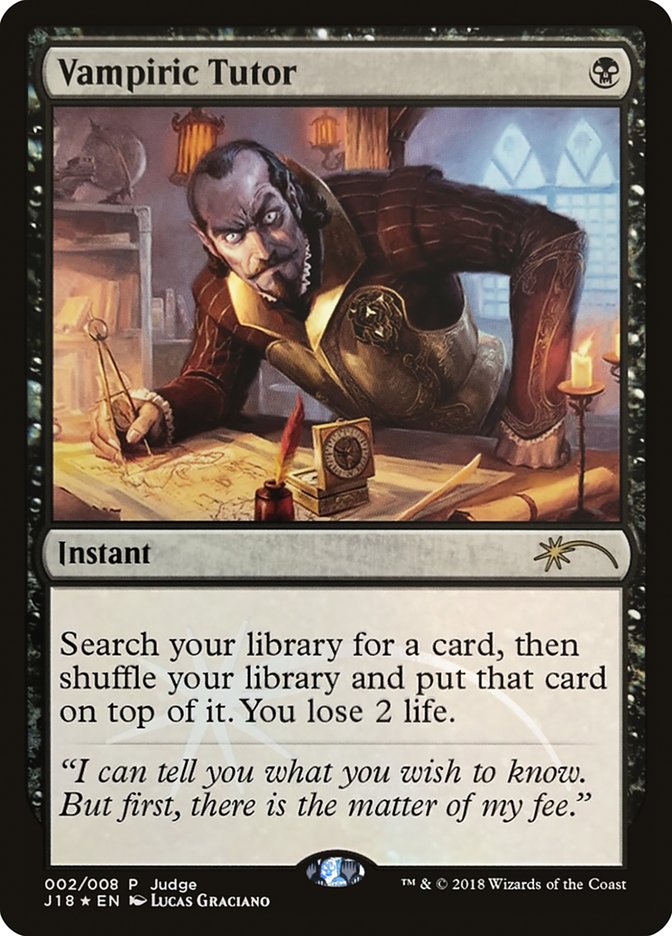 Vampiric Tutor [Judge Gift Cards 2018] MTG Single Magic: The Gathering | Red Claw Gaming