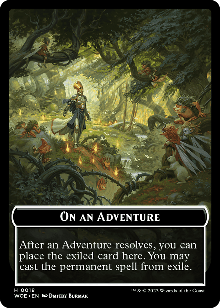 On an Adventure Emblem [Wilds of Eldraine Tokens] MTG Single Magic: The Gathering | Red Claw Gaming