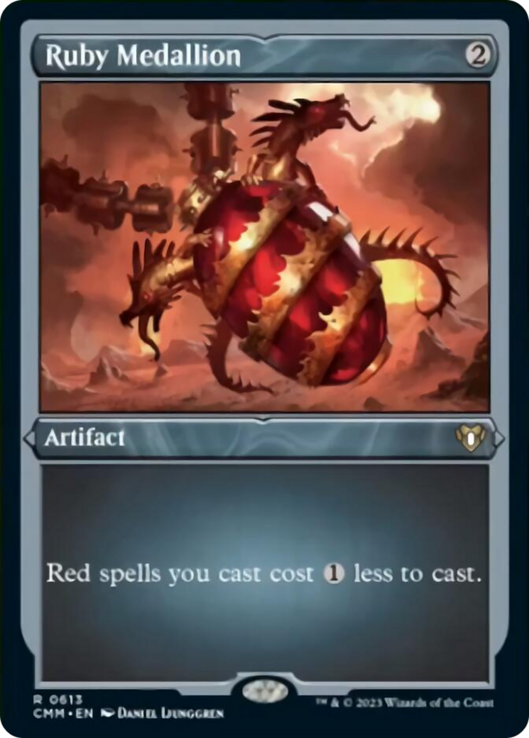 Ruby Medallion (Foil Etched) [Commander Masters] MTG Single Magic: The Gathering | Red Claw Gaming
