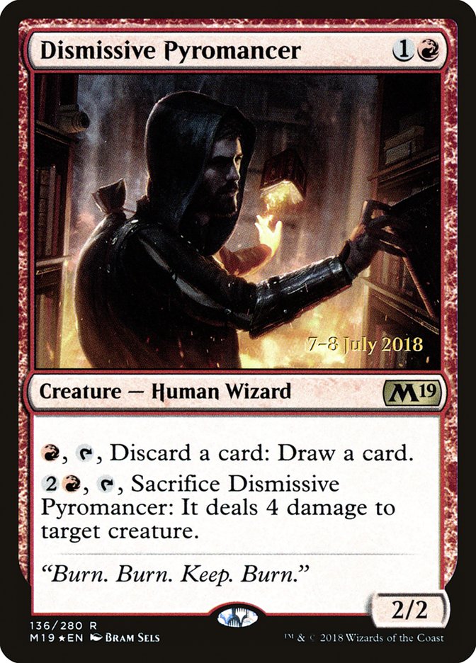 Dismissive Pyromancer [Core Set 2019 Prerelease Promos] MTG Single Magic: The Gathering | Red Claw Gaming