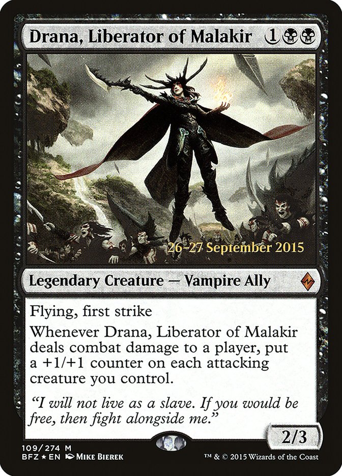 Drana, Liberator of Malakir [Battle for Zendikar Prerelease Promos] MTG Single Magic: The Gathering | Red Claw Gaming
