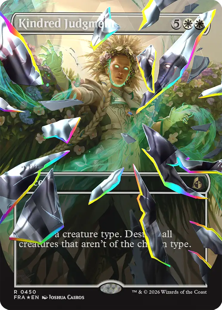 Kindred Judgment (Borderless) (Facet Foil) [Reality Fracture] | Red Claw Gaming