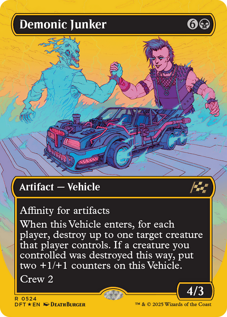 Demonic Junker (Borderless) (First-Place Foil) [Aetherdrift] MTG Single Magic: The Gathering | Red Claw Gaming