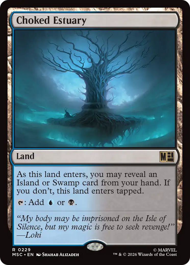 Choked Estuary (Surge Foil) [Marvel Super Heroes Commander] MTG Single Magic: The Gathering | Red Claw Gaming