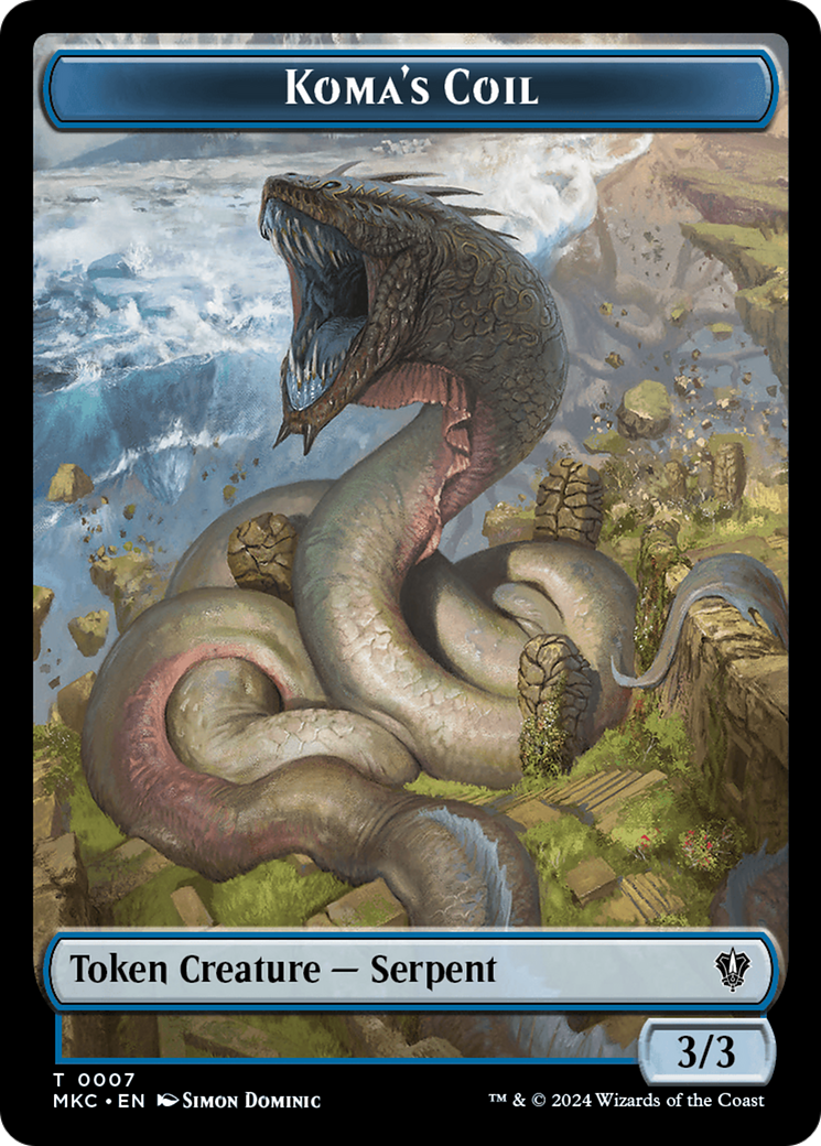 Drake // Koma's Coil Double-Sided Token [Murders at Karlov Manor Commander Tokens] MTG Single Magic: The Gathering | Red Claw Gaming
