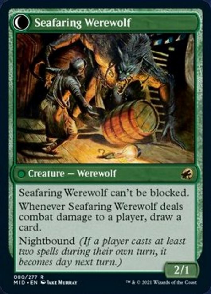 Suspicious Stowaway // Seafaring Werewolf [Innistrad: Midnight Hunt] MTG Single Magic: The Gathering | Red Claw Gaming
