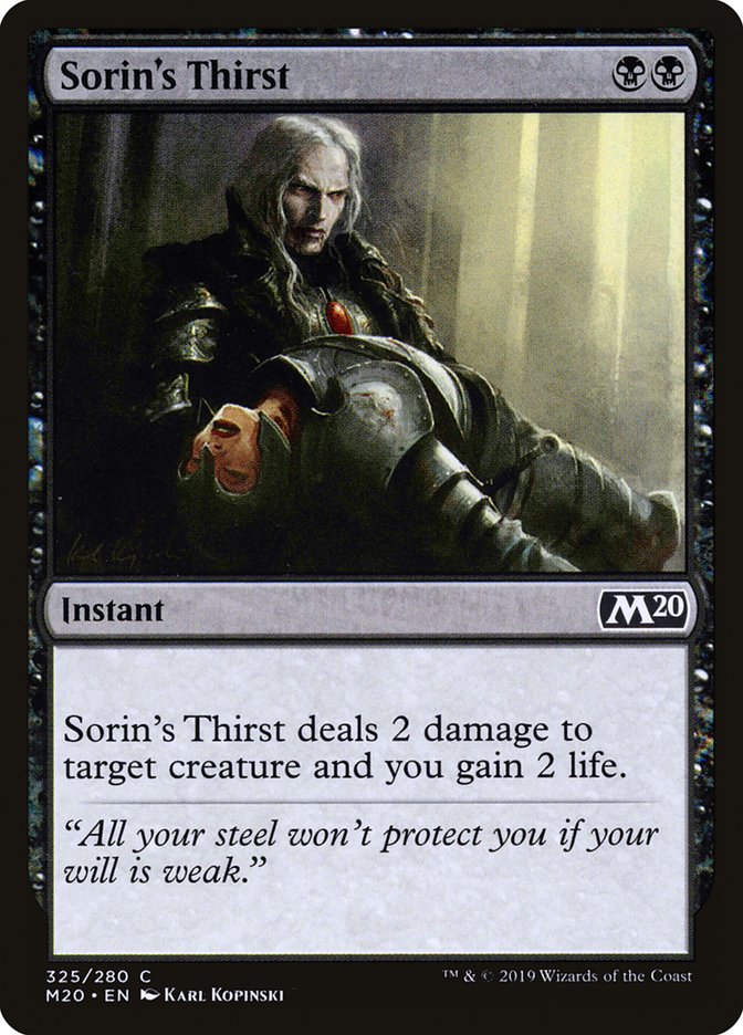 Sorin's Thirst [Core Set 2020] MTG Single Magic: The Gathering | Red Claw Gaming