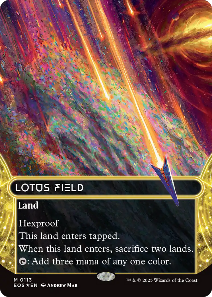 Lotus Field (0113) (Borderless) (Galaxy Foil) [Edge of Eternities: Stellar Sights] MTG Single Magic: The Gathering | Red Claw Gaming