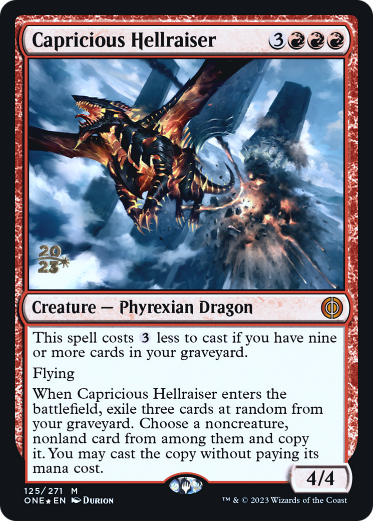 Capricious Hellraiser [Phyrexia: All Will Be One Prerelease Promos] MTG Single Magic: The Gathering | Red Claw Gaming