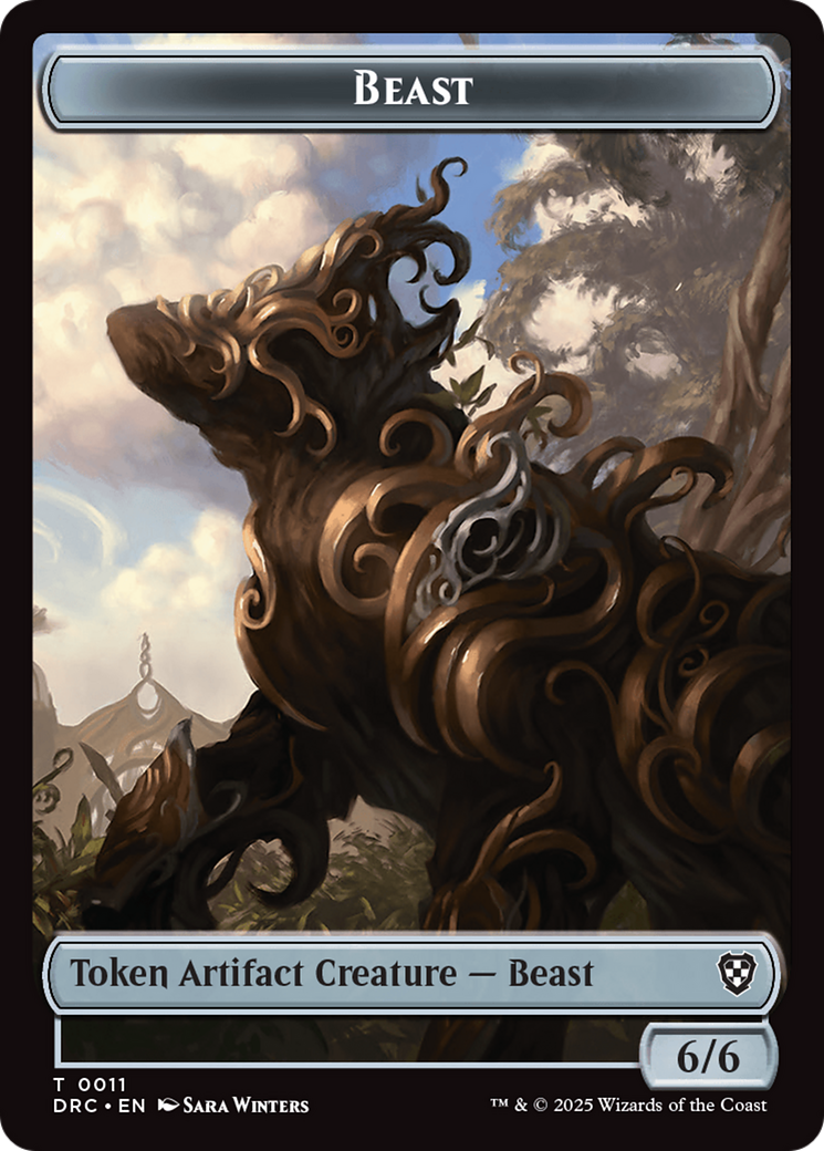 Construct // Beast (0011) Double-Sided Token [Aetherdrift Commander Tokens] MTG Single Magic: The Gathering | Red Claw Gaming