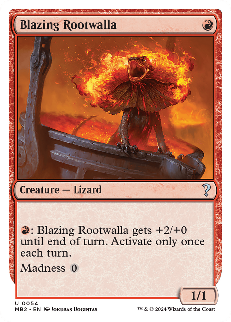 Blazing Rootwalla (White Border) [Mystery Booster 2] MTG Single Magic: The Gathering | Red Claw Gaming