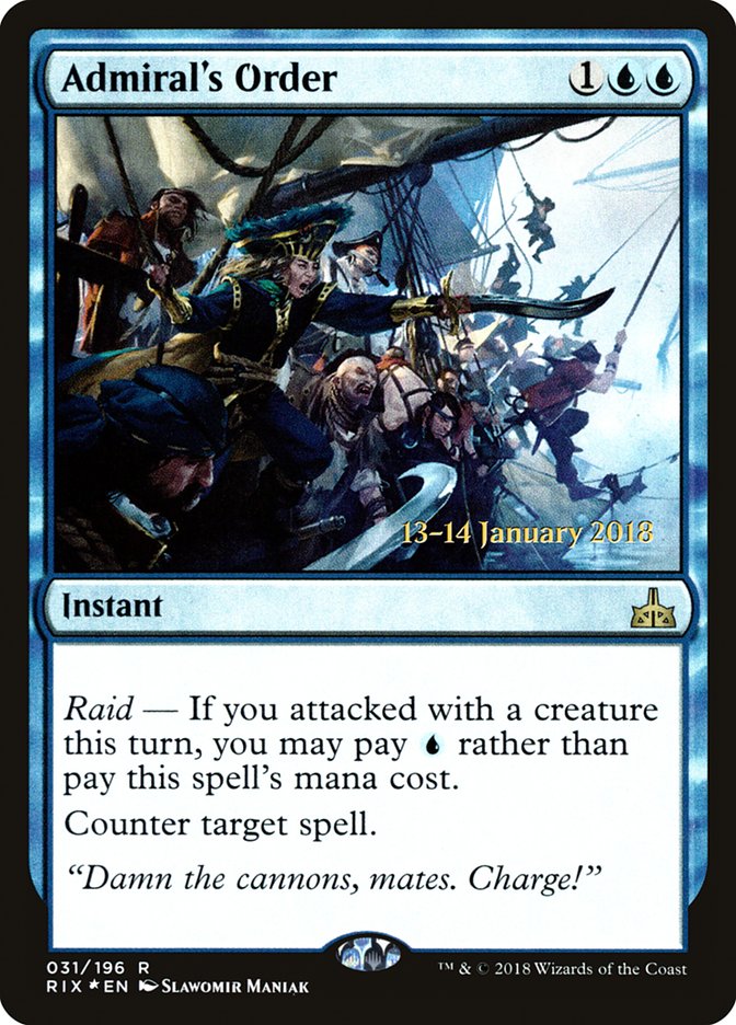 Admiral's Order [Rivals of Ixalan Prerelease Promos] MTG Single Magic: The Gathering | Red Claw Gaming