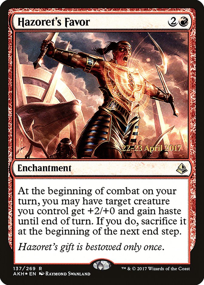Hazoret's Favor [Amonkhet Prerelease Promos] MTG Single Magic: The Gathering | Red Claw Gaming